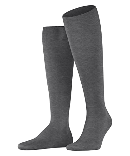 FALKE Herren Kniestrümpfe ClimaWool M Kh Wolle Lyocell lang einfarbig 1 Paar, Grau Light Grey Melange 3216, 43-44 von FALKE