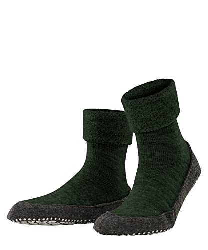 FALKE Herren Stoppersocken Cosyshoe M HP Wolle rutschhemmende Noppen 1 Paar, Grün (Green Melange 7318), 37-38 von FALKE