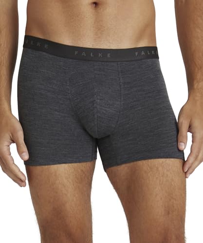 FALKE Herren Boxershorts Daily ClimaWool M Bx Wolle Lyocell schnelltrocknend 1 Stück, Grau Dark Grey Heather 3278, XXL von FALKE