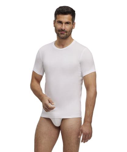FALKE Herren Unterwäsche Daily Climate Control Outlast® Round Neck M S/s Ts Baumwolle schnelltrocknend 1 Stück, Weiß White 2000, S von FALKE