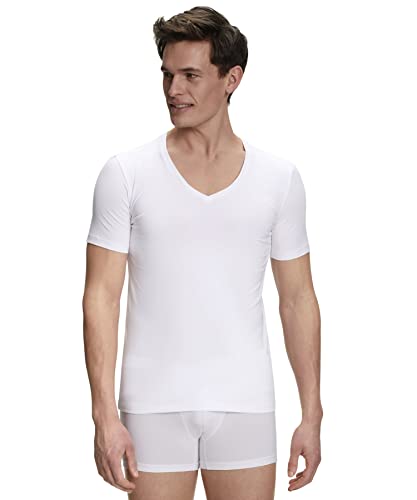 FALKE Herren Unterwäsche Daily Comfort 2-Pack V Neck M S/S SH Baumwolle atmungsaktiv 2 Stück, Weiß (White 2000), 3XL von FALKE