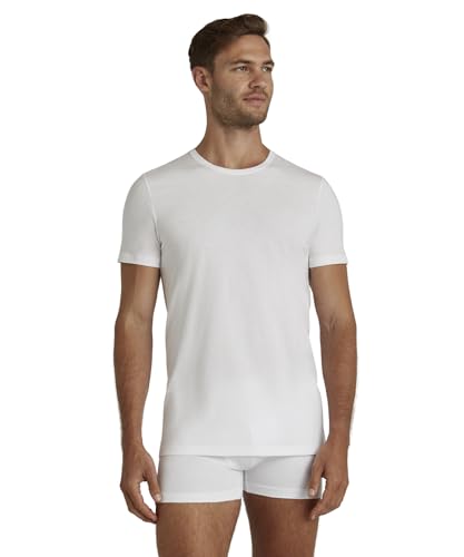 FALKE Herren Unterwäsche Daily Natural Crew Neck M S/s Ts Baumwolle atmungsaktiv 1 Stück, Weiß White 2000, M von FALKE