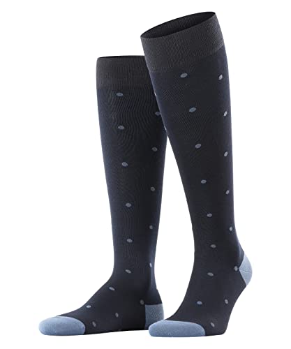 FALKE Herren Kniestrümpfe Dot M KH Baumwolle lang gemustert 1 Paar, Blau (Dark Navy 6377), 39-42 von FALKE