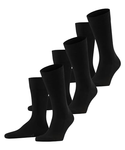 FALKE Herren Socken Family 3-Pack M SO nachhaltige biologische Baumwolle einfarbig 3 Paar, Schwarz (Black 3000) neu - umweltfreundlich, 39-42 von FALKE