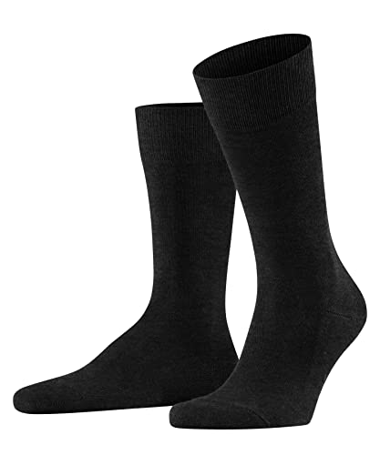 FALKE Herren Family Nachhaltige Baumwolle dünn einfarbig 1 Paar Socken, Grau (Anthra.Mel 3080), 39-42 von FALKE