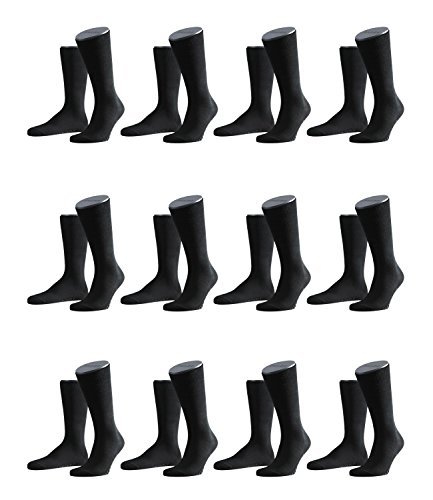 FALKE Herren Family Socken Strümpfe 14645 12er Pack, Sockengröße:39-42;Artikel:14645-3000 black von FALKE