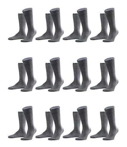 FALKE Herren Family Socken Strümpfe 14645 12er Pack, Sockengröße:39-42;Artikel:14645-3390 grey mel. von FALKE
