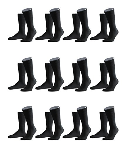 FALKE Herren Family Socken Strümpfe 14645 12er Pack, Sockengröße:43-46;Artikel:14645-3000 black von FALKE