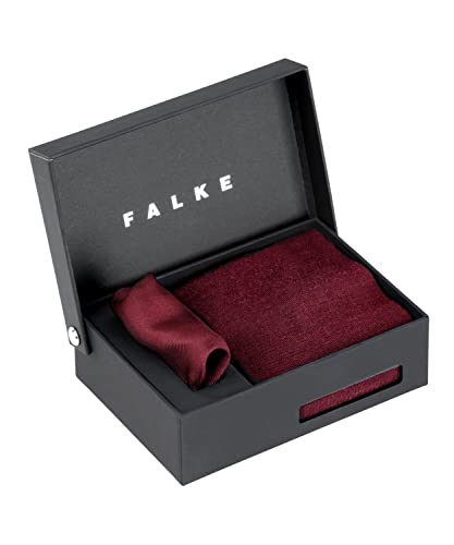 FALKE Herren Socken Airport Pocket Square Box, Wolle Baumwolle, 1 Paar und 1 Einstecktuch, Rot (Barolo 8596), 39-40 von FALKE