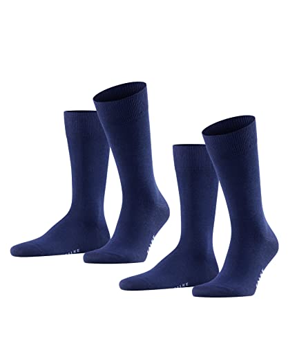 FALKE Herren Socken Happy Double Pack M So Baumwolle einfarbig 2 Paar, Blau Royal Blue 6000, 39-42 von FALKE