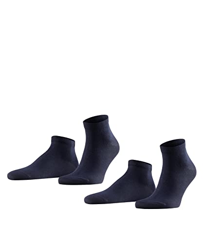 FALKE Herren Sneakersocken Happy 2-Pack M SN Baumwolle kurz einfarbig 2 Paar, Blau (Dark Navy 6375), 39-42 von FALKE