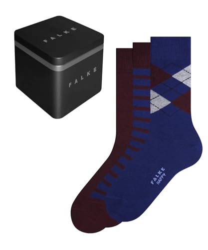 FALKE Herren Socken Happy Box Mix Multipack M So Baumwolle einfarbig 3 Paar, Mehrfarbig Blue Burgundy 0010, 39-42 von FALKE