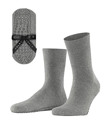 FALKE Herren Homepads X-Mas M HP Baumwolle Wolle Rutschhemmende Noppen 1 Paar Hausschuh-Socken, Grau (Light Grey 3400), 39-42 von FALKE