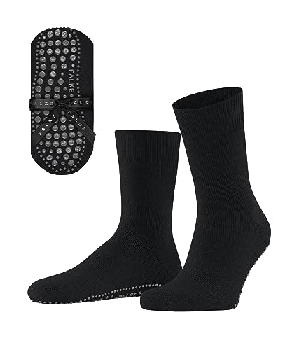 FALKE Herren Homepads X-Mas M HP Baumwolle Wolle Rutschhemmende Noppen 1 Paar Hausschuh-Socken, Schwarz (Black 3000), 39-42 von FALKE