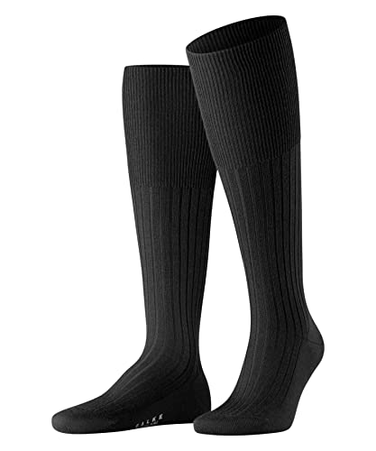 FALKE Herren Kniestrümpfe Bristol Pure M KH Wolle lang einfarbig 1 Paar, Schwarz (Black 3000), 39-40 von FALKE