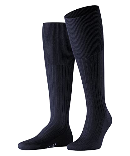FALKE Herren Kniestrümpfe Bristol Pure M Kh Wolle lang einfarbig 1 Paar, Blau Dark Navy 6370, 39-40 von FALKE