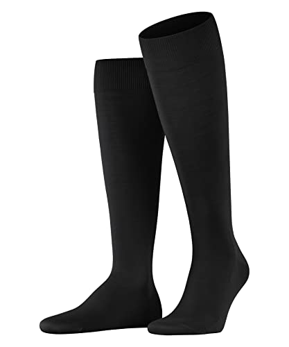 FALKE Herren Kniestrümpfe ClimaWool M KH Lyocell Wolle lang einfarbig 1 Paar, Schwarz (Black 3000), 45-46 von FALKE