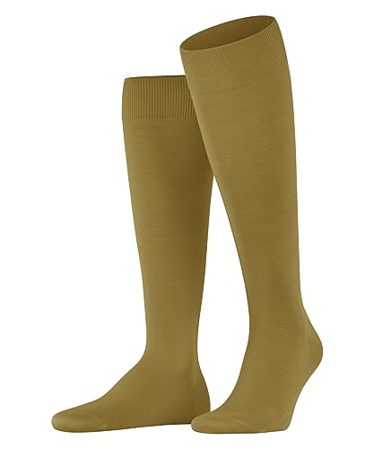 FALKE Herren Kniestrümpfe Climate Wool Nachhaltiges Lyocell Wolle lang einfarbig 1 Paar, Gelb (Brass 1216), 45-46 von FALKE