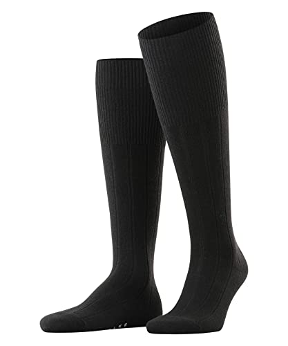 FALKE Herren Kniestrümpfe Lhasa Rib M KH Wolle Kaschmir lang einfarbig 1 Paar, Schwarz (Black 3000), 43-46 von FALKE