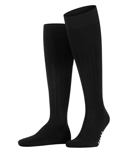 FALKE Herren Kniestrümpfe Milano M Kh Baumwolle lang einfarbig 1 Paar, Schwarz Black 3000, 41-42 von FALKE