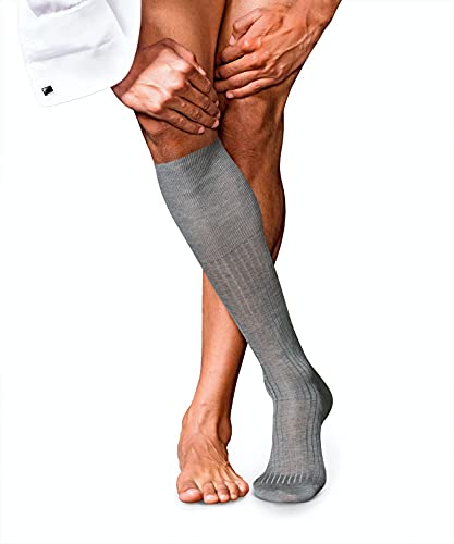 FALKE Herren Kniestrümpfe No. 10 M KH Pure Fil d´Écosse Baumwolle lang einfarbig 1 Paar, Grau (Light Grey Melange 3390), 41-42 von FALKE