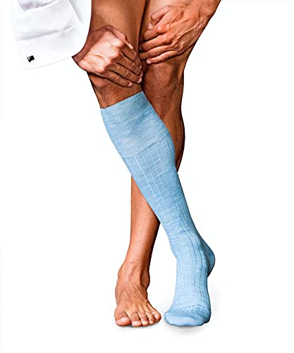 FALKE Herren Kniestrümpfe No. 2 M Kh Kaschmir lang einfarbig 1 Paar, Blau Bleue Melange 6266, 43-44 von FALKE