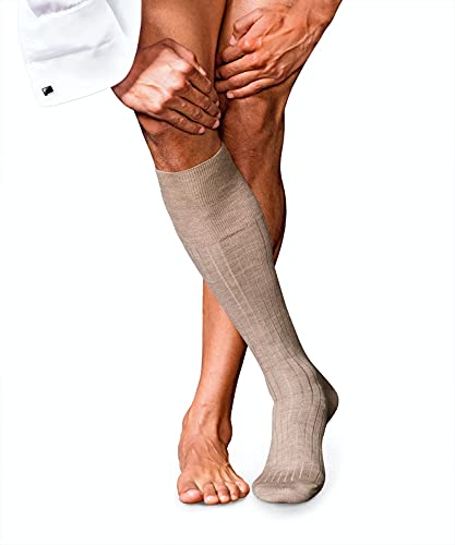 FALKE Herren Kniestrümpfe No. 2 M Kh Kaschmir lang einfarbig 1 Paar, Braun Pebble Melange 5416, 41-42 von FALKE