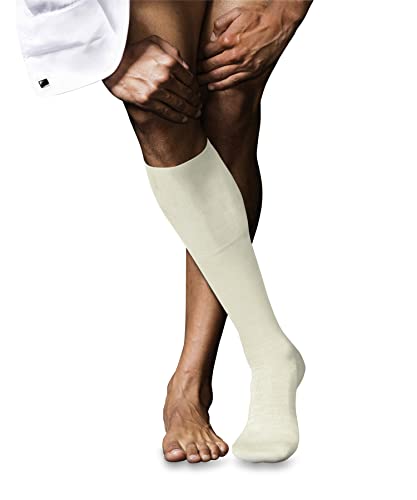 FALKE Herren Kniestrümpfe No. 6 M Kh Wolle Seide lang einfarbig 1 Paar, Weiß Wool White 2060, 45-46 von FALKE