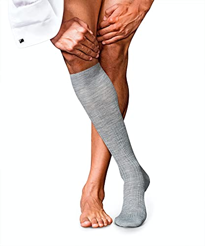 FALKE Herren Kniestrümpfe No. 7 M Kh Wolle lang einfarbig 1 Paar, Grau Light Grey Melange 3388, 39-40 von FALKE