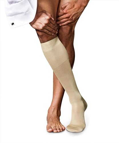 FALKE Herren Kniestrümpfe No. 9, Pure Fil d´Écosse Baumwolle, 1 Paar, Beige (Sand 4320), 41-42 von FALKE