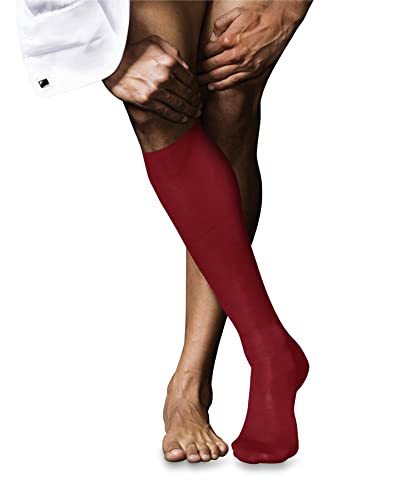 FALKE Herren Kniestrümpfe No. 9 M Kh Baumwolle lang einfarbig 1 Paar, Rot Cardinal 8156, 43-44 von FALKE