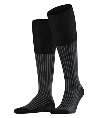 FALKE Herren Kniestrümpfe Oxford Stripe M Kh Baumwolle lang gemustert 1 Paar, Schwarz Black-Mix 3010, 41-42 von FALKE