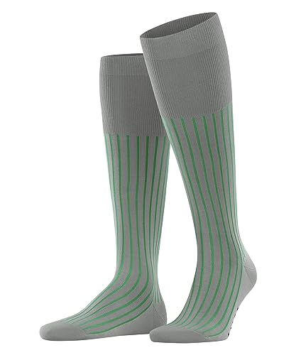 FALKE Herren Kniestrümpfe Shadow Baumwolle lang gemustert 1 Paar, Grau (Light Grey 3227), 41-42 von FALKE