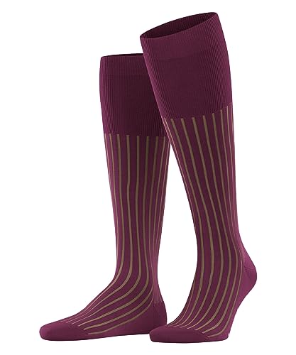 FALKE Herren Kniestrümpfe Shadow Baumwolle lang gemustert 1 Paar, Rot (Red Plum 8236), 41-42 von FALKE