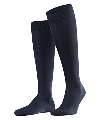 FALKE Herren Kniestrümpfe Tiago M Kh nachhaltige Fil D'Ecosse Baumwolle lang einfarbig 1 Paar, Blau Space Blue 6116, 45-46 von FALKE