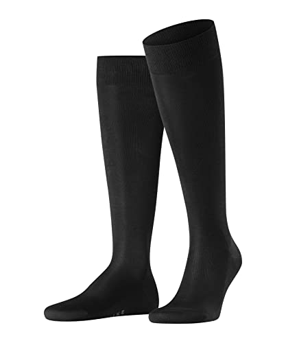 FALKE Herren Kniestrümpfe Tiago M KH Fil D'Ecosse Baumwolle lang einfarbig 1 Paar, Schwarz (Black 3000), 41-42 von FALKE