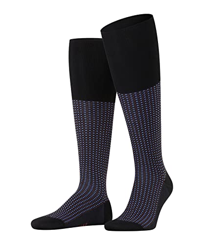 FALKE Herren Kniestrümpfe Uptown Tie M KH Baumwolle lang gemustert 1 Paar, Schwarz (Black 3000), 45-46 von FALKE