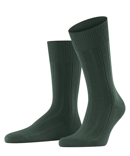FALKE Herren Socken Lhasa Rib M So Wolle Kaschmir einfarbig 1 Paar, Grün Hunter Green 7441, 39-42 von FALKE