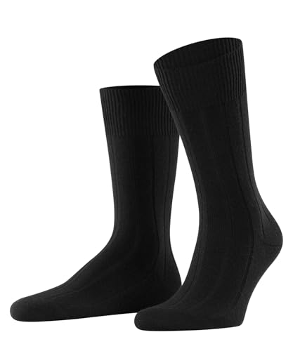 FALKE Herren Socken Lhasa Rib M So Wolle Kaschmir einfarbig 1 Paar, Schwarz Black 3000, 39-42 von FALKE