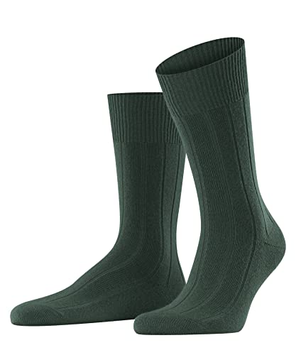 FALKE Herren Socken Lhasa Rib M SO Wolle Kaschmir einfarbig 1 Paar, Grün (Hunter Green 7441), 43-46 von FALKE