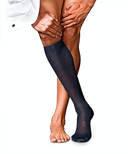 FALKE Herren Kniestrümpfe No. 10 M Kh Baumwolle lang einfarbig 1 Paar, Blau Dark Navy 6370, 43-44 von FALKE