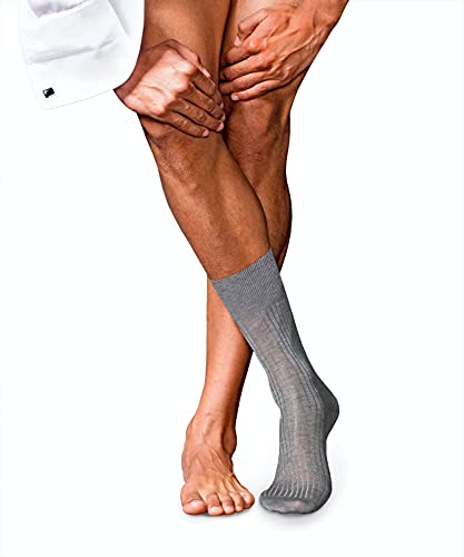 FALKE Herren Socken No. 10 M So Pure Fil d´Écosse Baumwolle einfarbig 1 Paar, Grau Light Grey Melange 3390, 43-44 von FALKE