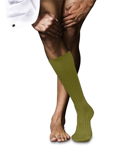 FALKE Herren Kniestrümpfe No. 13 M Kh Baumwolle lang einfarbig 1 Paar, Grün Vegetal 7471, 45-46 von FALKE