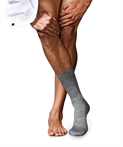 FALKE Herren Socken No. 6 M SO Wolle Seide einfarbig 1 Paar, Grau (Light Grey Melange 3388), 43-44 von FALKE