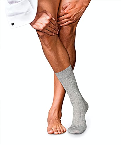 FALKE Herren Socken No. 7 M SO Wolle einfarbig 1 Paar, Grau (Light Grey Melange 3388), 45-46 von FALKE