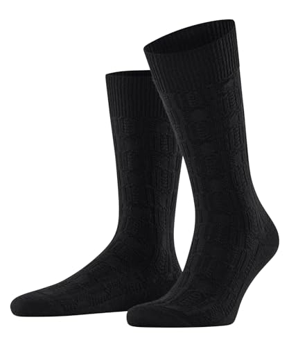 FALKE Herren Socken Overcoat M So Wolle gemustert 1 Paar, Schwarz Black 3000, 43-46 von FALKE