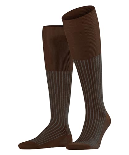 FALKE Herren Kniestrümpfe Oxford Stripe M Kh Baumwolle lang gemustert 1 Paar, Braun Terracotta 5035, 41-42 von FALKE