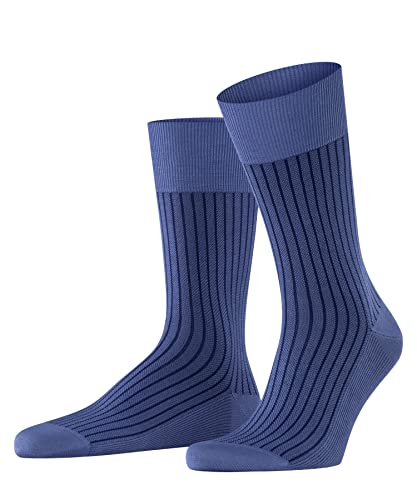 FALKE Herren Socken Oxford Stripe M SO Baumwolle gemustert 1 Paar, Braun (Dusty Blue 6845), 39-40 von FALKE
