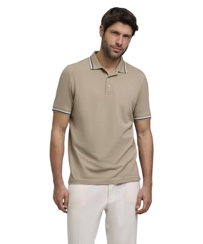 FALKE Herren Polohemd Basic Apparel Sporty Pima Piqué M Pl Baumwolle weich hautfreundlich bequem sehr leicht 1 Stück, Beige Clay 4067, M von FALKE