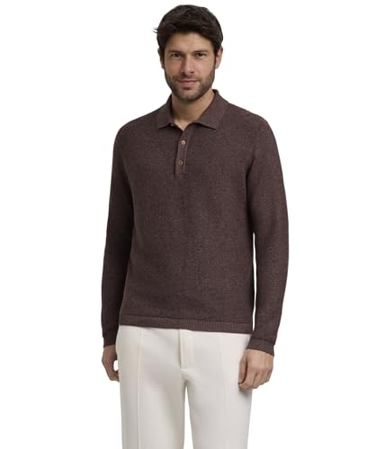 FALKE Herren Polohemd Basic Apparel Structured M Pu Baumwolle weich hautfreundlich bequem sehr leicht 1 Stück, Braun Dark Brown 5235, L von FALKE